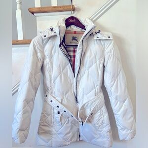Burberry puffer jacket with belt and hood
